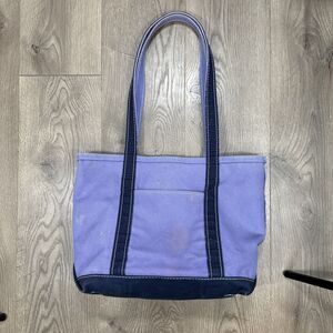 Vintage LL Bean Purple Canvas Boat & Tote Shoulder Hand Bag USA Made Sm/Med